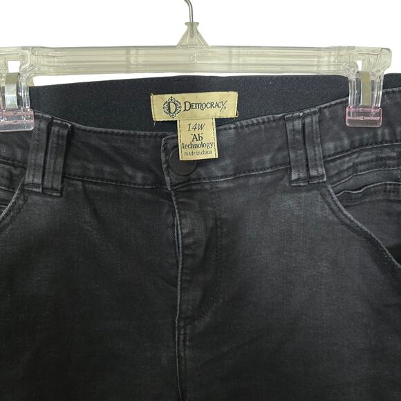 DEMOCRACY AB TECHNOLOGY BLACK JEANS WOMEN SZ 14W COMFORT WAISTBAND STRETCH - Picture 2 of 6